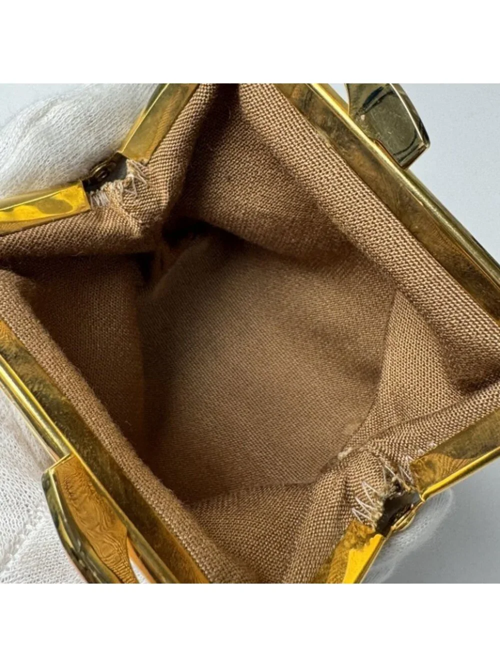 Loewe Anagram Suede Coin Case Kiss Lock Vintage